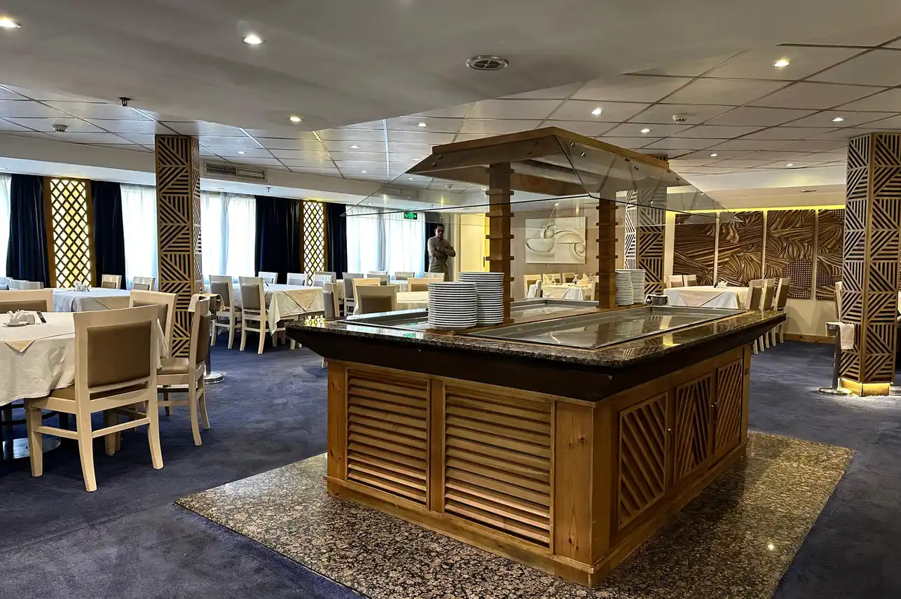 Restaurant aboard the MS Nile Crown I Nile Cruise Nile cruise